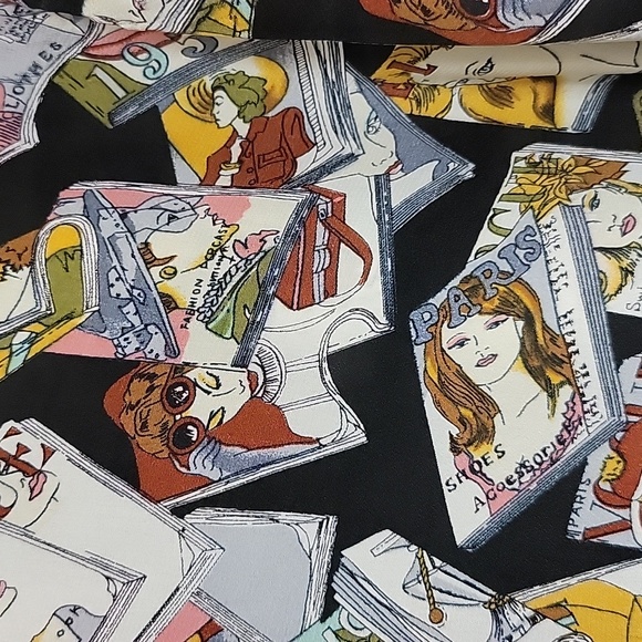 📍RARE | Vintage P.I.A.N.O Vogue Magazine Cover Print Silk Blouse - Picture 4 of 16